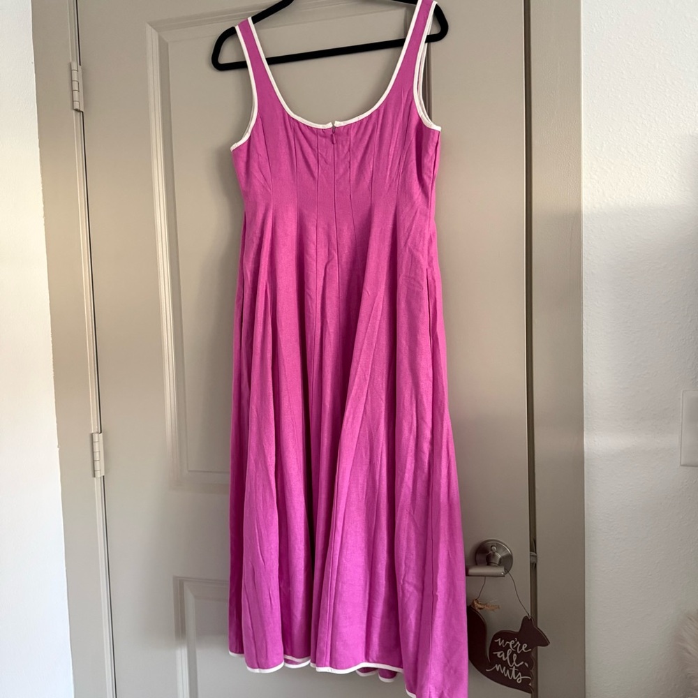 Sz 8 - NWT- Avec Les Filles Contrast Edge fit and flare dress with pockets - Picture 8 of 8